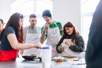 A group of people taking part in a community activity.