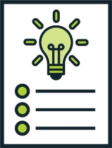 A recommendations document with a lightbulb on it.