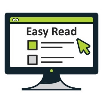 A computer showing a website that has Easy Read on it.