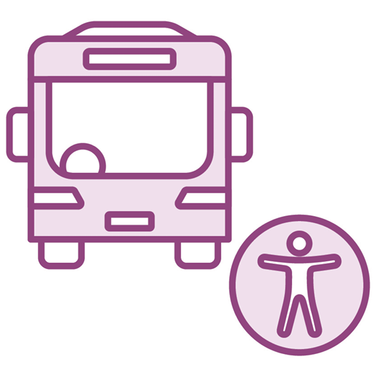 A bus with an accessibility icon.