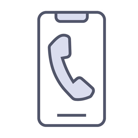 A smartphone with a call icon on it.