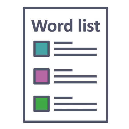 A word list icon.