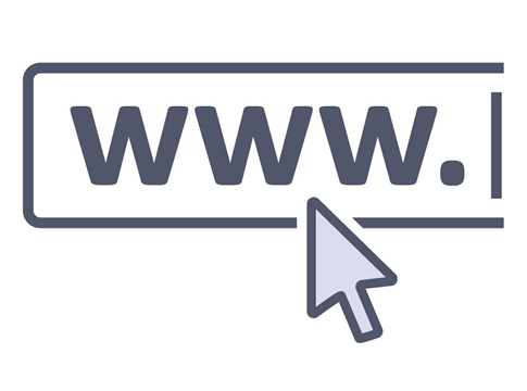 A website address icon. The letters www and a mouse pointer.