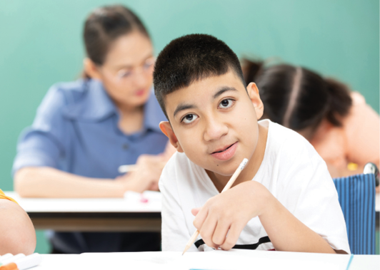 A student at primary school